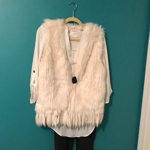 White Faux Fur Vest